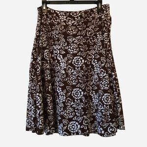 Y2K Style Nomadic Traders Brown & White Midi Skirt